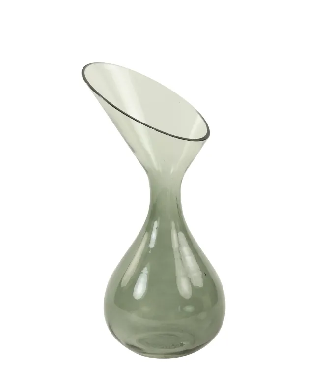 Light en Living Vaas deco Herley glas grijs groen - 2 maten