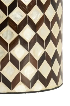 Light en Living Vaas deco / Pot Ø16x26,5 cm OLITE bamboo creme + Donkerbruin