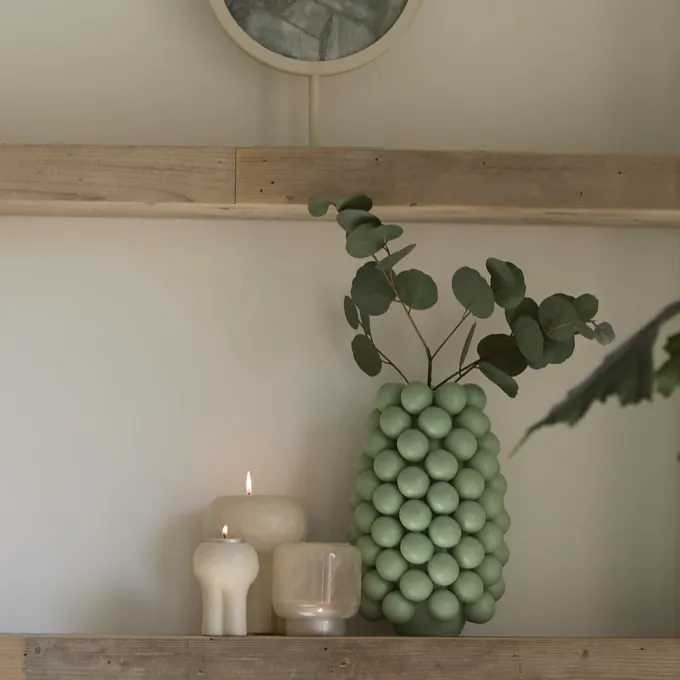 Light en Living Vaas deco Ø18X28 cm BOYANG keramiek mat mintgroen