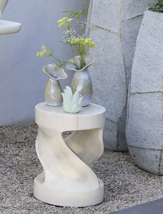 Light en Living Vaas deco Ø15,5x29 cm CULLA keramiek groen+lichtblauw