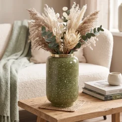 Light en Living Vaas deco Ø18x30 cm CHOW groen/wit-goud