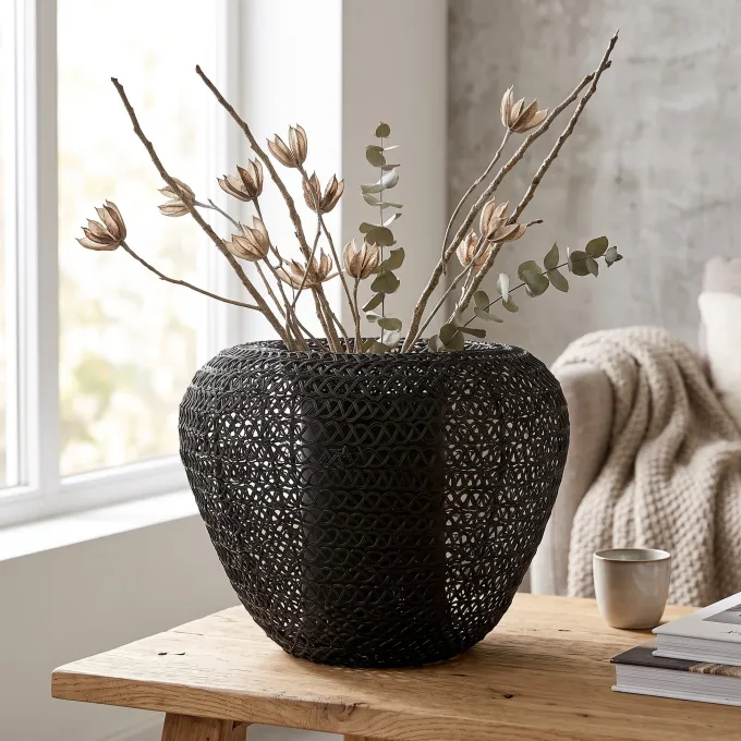 Light en Living Vaas deco Ø42x33 cm FINOU mat zwart - Light & Living