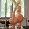 Light en Living Vaas deco Ø14x40 cm KAVANSI mat terra-roze