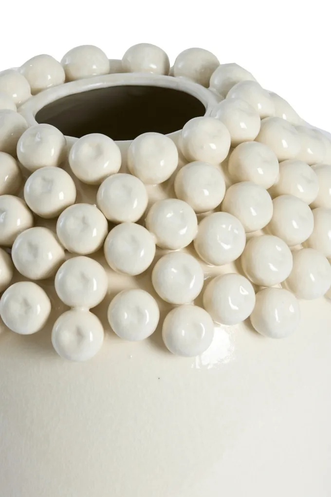 Light en Living Vaas deco Ø32x43,5 cm LOVRO keramiek crème
