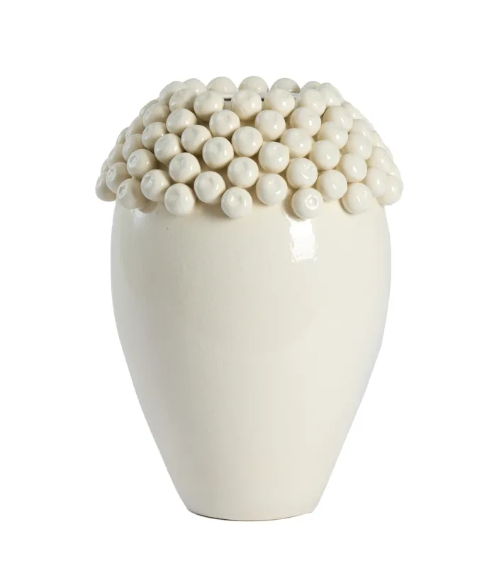 Light en Living Vaas deco Ø32x43,5 cm LOVRO keramiek crème