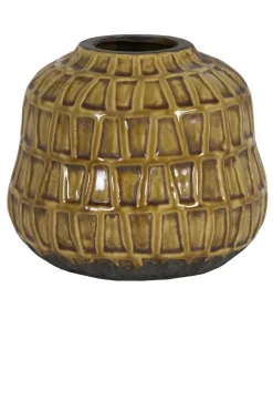 Light en Living Vaas deco Ø25x21,5 cm MENZO keramiek oker
