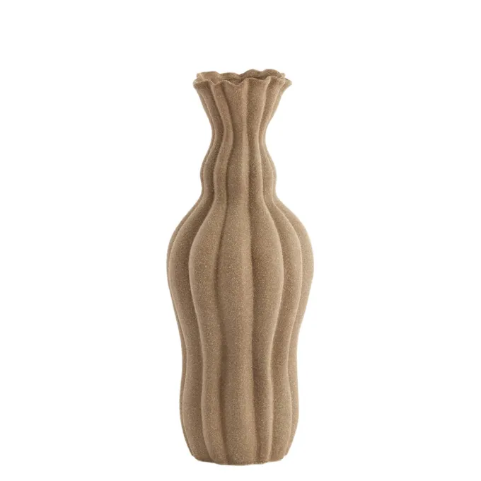 Light en Living Vaas deco Ø17,5x47,5 cm SILVIO keramiek mat bruin