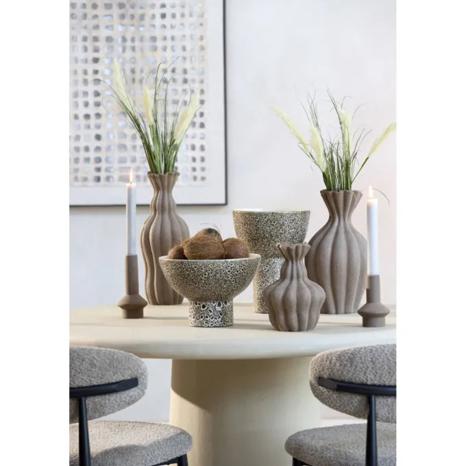 Light en Living Vaas deco Ø17,5x47,5 cm SILVIO keramiek mat bruin