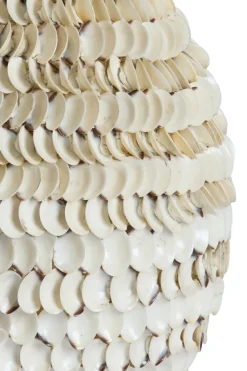 Light en Living Vaas deco Ø33x35 cm SARRIA bamboo + schelp creme