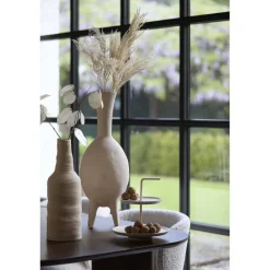 Light en Living Vaas deco Ø12x31 cm SESTO keramiek mat crème