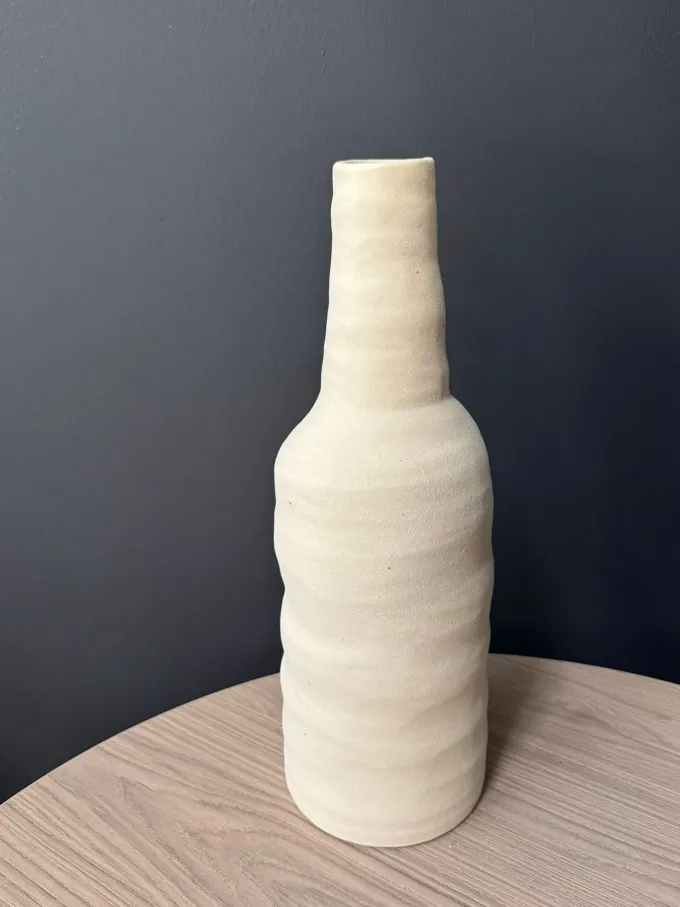 Light en Living Vaas deco Ø14,5x42 cm SESTO keramiek mat crème