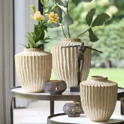 Light en Living Vaas deco Ø30X32 cm TALEA keramiek zand-beige