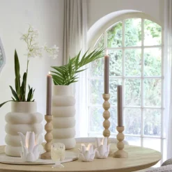 Light en Living Vaas deco Ø23X32,5 cm TRIORA keramiek mat creme