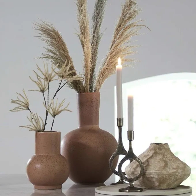 Light en Living Vaas deco Ø28,5x42 cm ULLOA keramiek mat terra van Light & Living