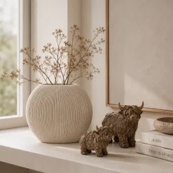 Light en Living Vaas deco 41x13x39,5 cm BUBIO crème