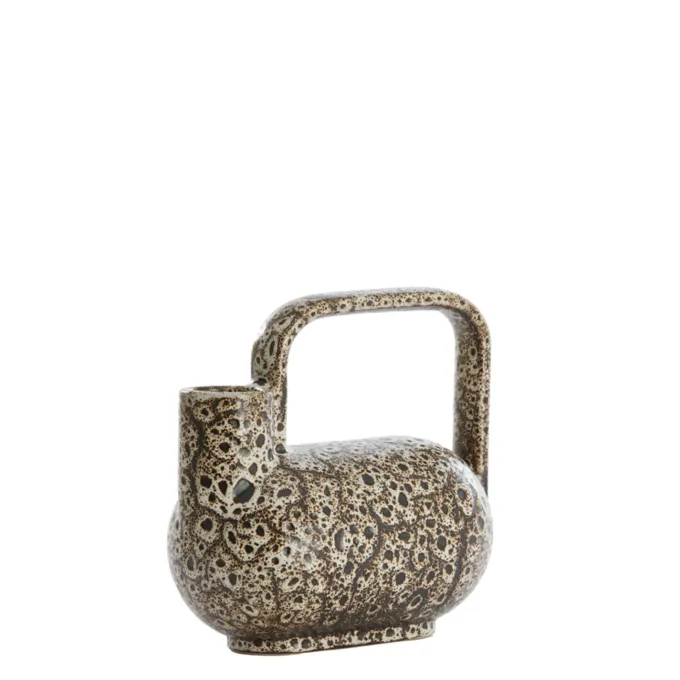 Light en Living Vaas deco 25x14x24 cm SERRES keramiek crème+zwart