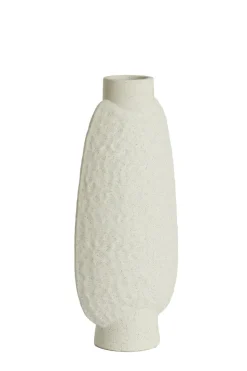Light en Living Vaas deco 18x12x41 cm NAMTU keramiek mat crème