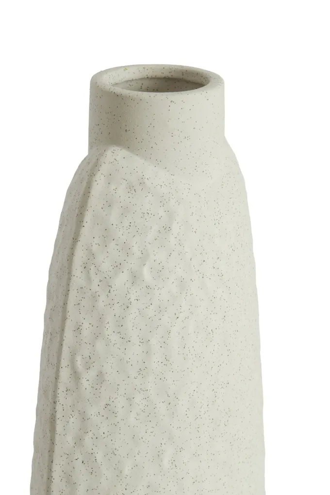 Light en Living Vaas deco 18x12x41 cm NAMTU keramiek mat crème