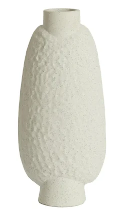 Light en Living Vaas deco 18x12x41 cm NAMTU keramiek mat crème