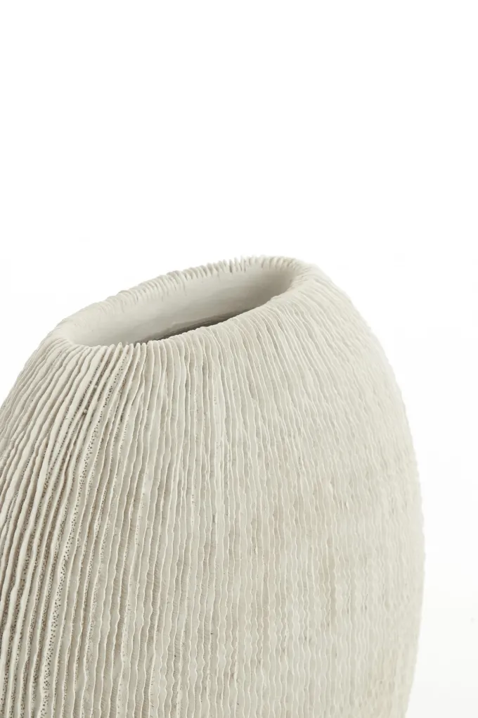 Light en Living Vaas deco 30x13x31,5 cm BUBIO crème
