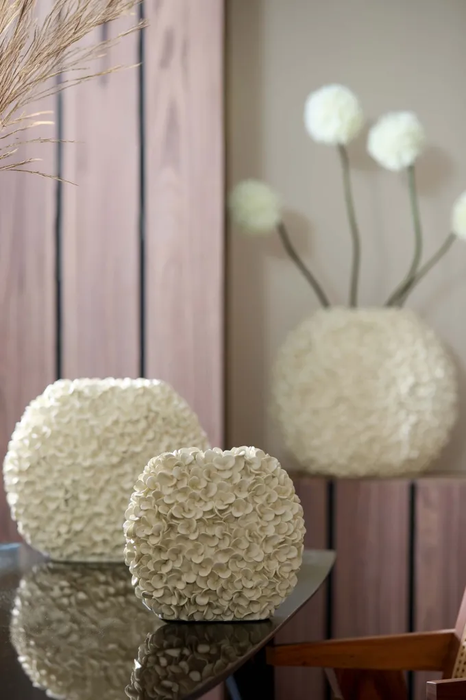 Light en Living Vaas deco 31,5x17x28 cm PHYLIA crème