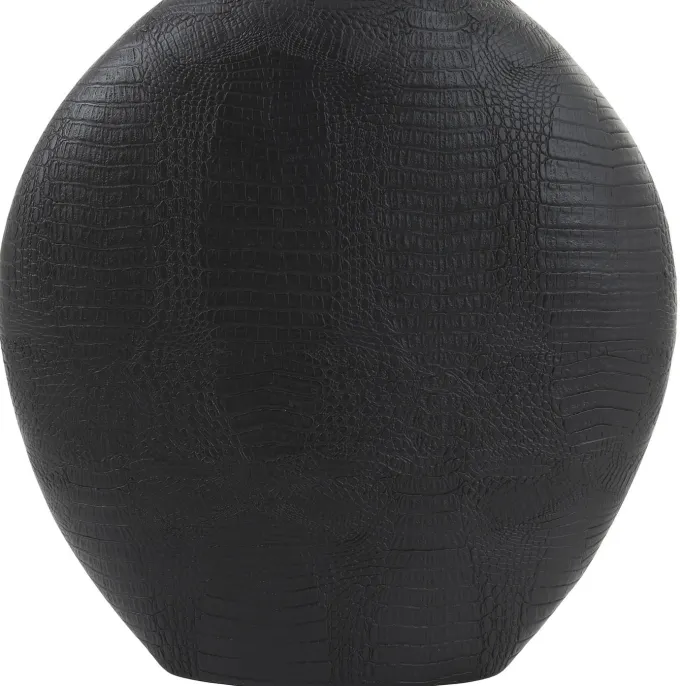 Light en Living Vaas deco 39x11x40 cm SKELD mat zwart van Light & Living