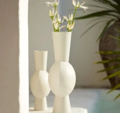 Light en Living Vaas deco 31x20x60 cm KAVANDU licht crème