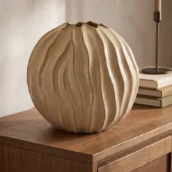 Light en Living Vaas deco 41x20x42 cm PODURI keramiek licht bruin