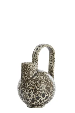 Light en Living Vaas deco 16x15,5x26 cm SERRES keramiek creme + zwart