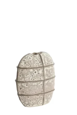 Light en Living Vaas deco 25x12,5x28 cm MANTU keramiek mat donkerbruin+creme
