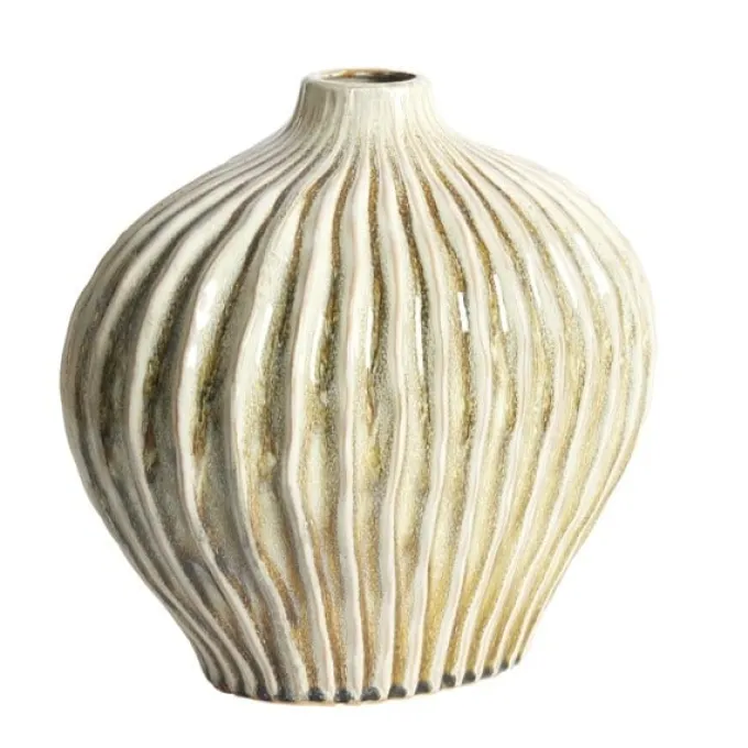 Light en Living Vaas deco 35x21x30 cm LORITO keramiek olijfgroen