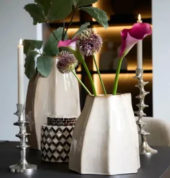 Light en Living Vaas deco 25,5x22x27 cm CHIADO glans beige