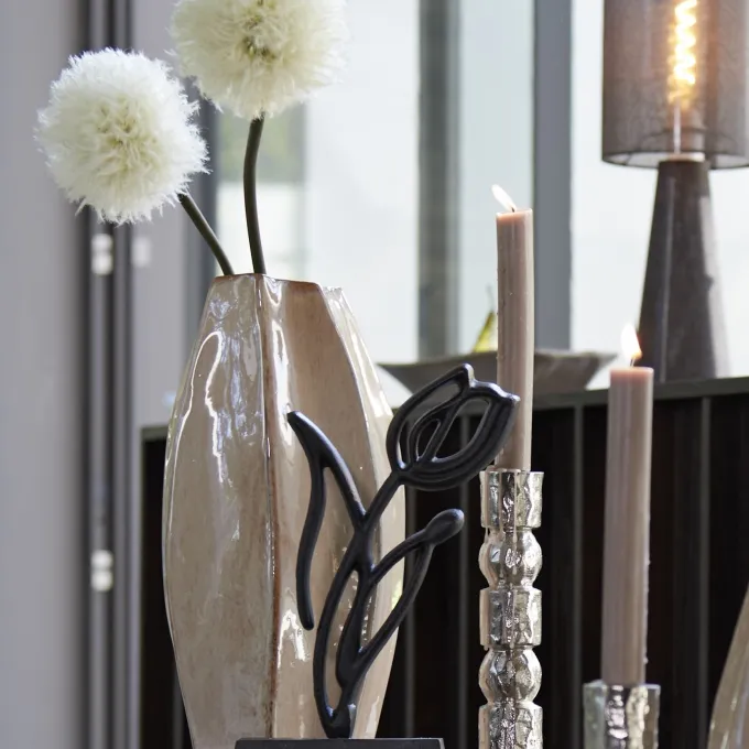 Light en Living Vaas deco 25,5x21,5x42,5 cm CHIADO glans beige