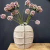 Light en Living Vaas deco 32x16x36 cm MANTU keramiek mat donkerbruin+roze