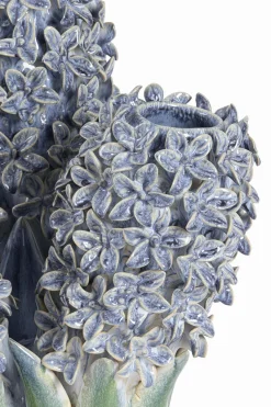Light en Living Vaas deco 35,5x32x41 cm FLOWER keramiek blauw+groen