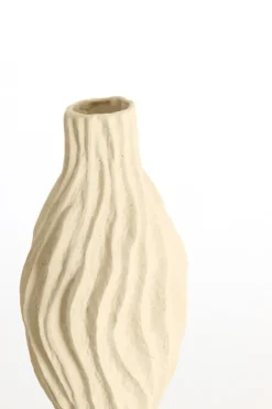 Light en Living Vaas deco 21,5x21x76 cm VANIA keramiek crème