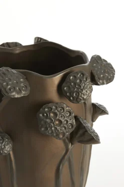 Light en Living Vaas deco 27,5x25,5x35 cm LAVCI keramiek mat donker bruin