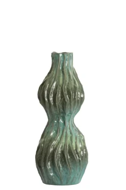Light en Living Vaas deco 16,5x15,5x39 cm VANIA keramiek blauw