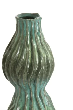 Light en Living Vaas deco 16,5x15,5x39 cm VANIA keramiek blauw