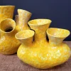 Light en Living Vaas deco 22,5x13,5x20 cm SIAJO keramiek geel-oranje
