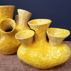 Light en Living Vaas deco 22,5x13,5x20 cm SIAJO keramiek geel-oranje