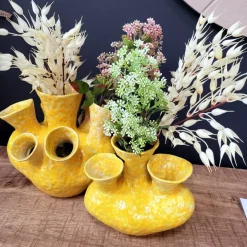 Light en Living Vaas deco 22,5x13,5x20 cm SIAJO keramiek geel-oranje