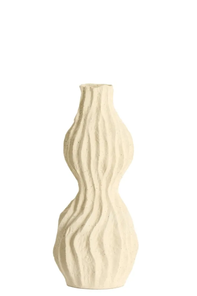 Light en Living Vaas deco 16,5x15,5x39 cm VANIA keramiek crème