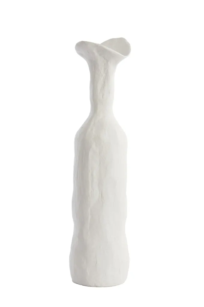 Light en Living Vaas deco 13x12,5x50 cm TEODORA crème