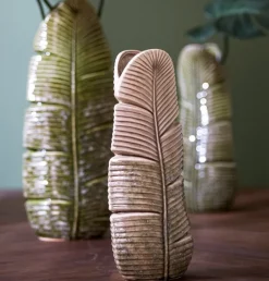 Light en Living Vaas LOU keramiek groen - 19 x 11 x 46,5 cm van Light & Living