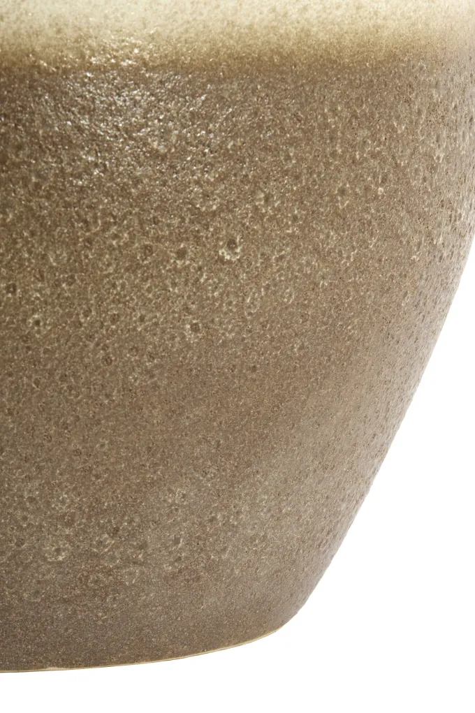 Light en Living Vaas / Pot deco Ø48,5x47,5 cm ISAURA keramiek crème + bruin
