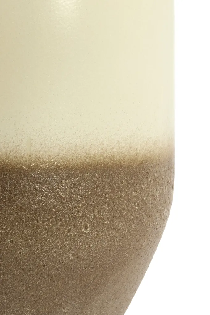 Light en Living Vaas / Pot deco Ø48,5x47,5 cm ISAURA keramiek crème + bruin