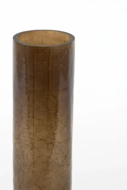 Light en Living Vaas Ø13,5x40,5 cm BORANDO glas donker bruin