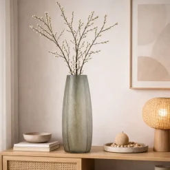 Light en Living Vaas Ø17x60 cm BRADLEY glas grijs groen