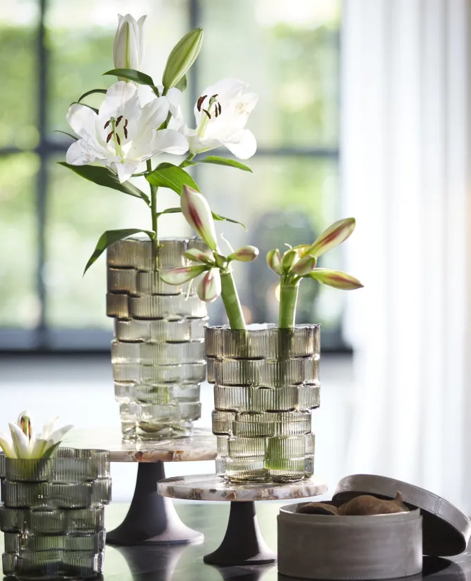 Light en Living Vaas Ø17x17 cm DOURO smoke glas